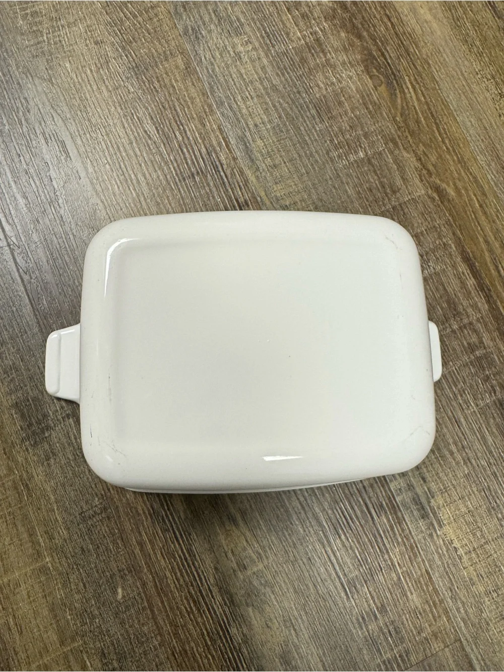 Corning Ware Vintage White Ceramic Baking Dish with Blue Floral Design